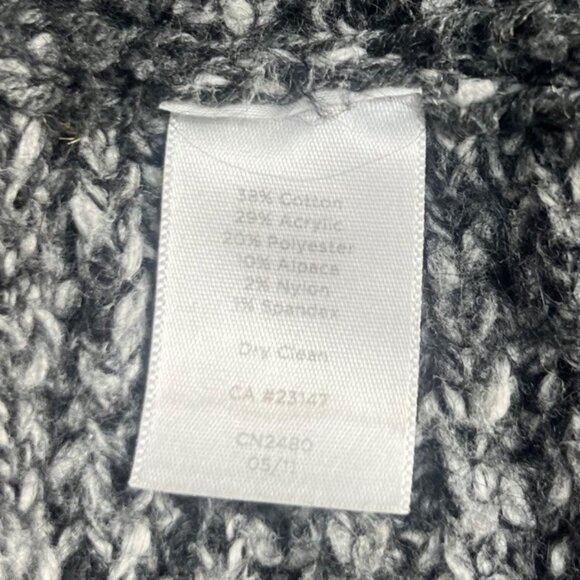 Talbots Open Front Cardigan Sweater Small Petite SP Black White Alpaca Blend - Picture 6 of 6